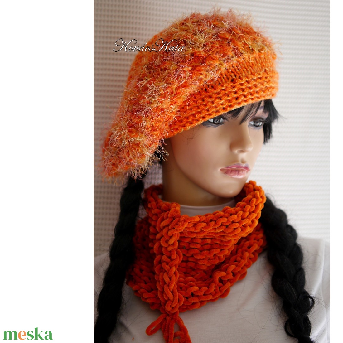 BORBÁLA / mandarin silk - kézzel kötött gombasapka - ruha & divat - sál, sapka, kendő - sapka - Meska.hu BORBÁLA / mandarin silk - kézzel kötött gombasapka - ruha & divat - sál, sapka, kendő - sapka - Meska.hu