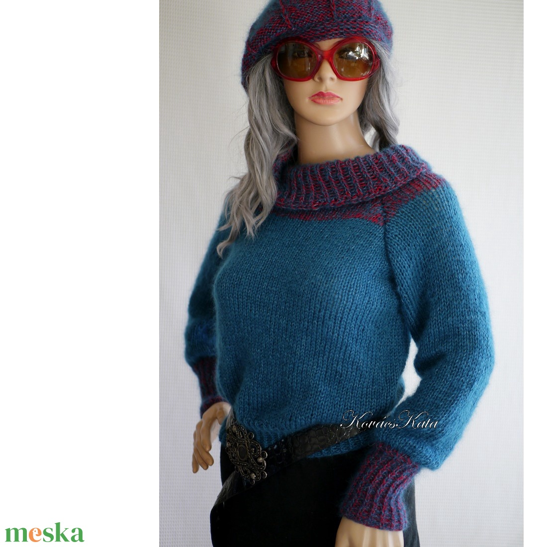 MADLEN / kasmír - exkluzív kézzel kötött VIP merinó-kasmír silk-mohair pulóver / petrol-meggy - ruha & divat - női ruha - pulóver - Meska.hu MADLEN / kasmír - exkluzív kézzel kötött VIP merinó-kasmír silk-mohair pulóver / petrol-meggy - ruha & divat - női ruha - pulóver - Meska.hu