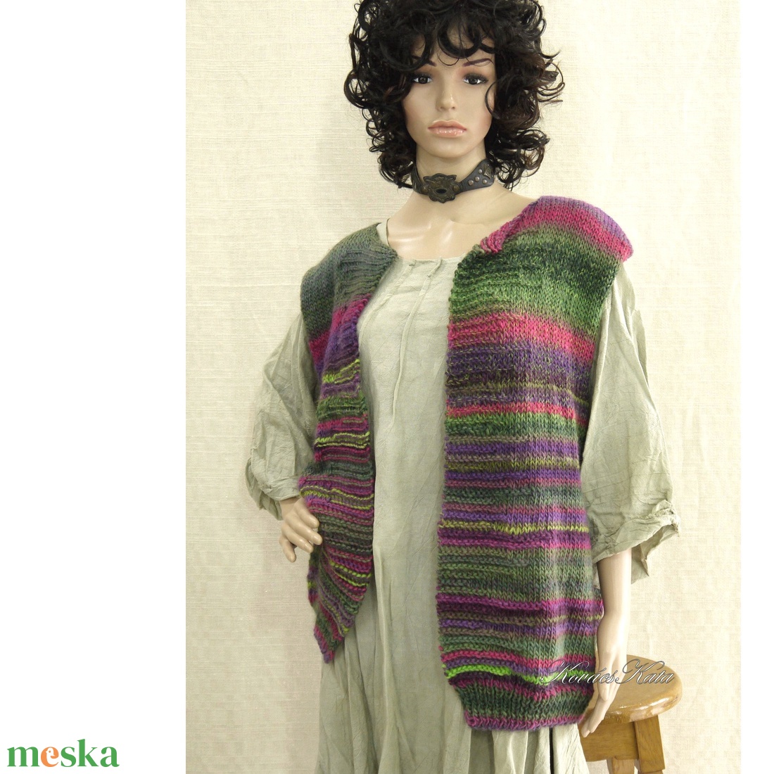 FOREST GIRL -  kézzel kötött bohém mellény - ruha & divat - női ruha - pulóver - Meska.hu