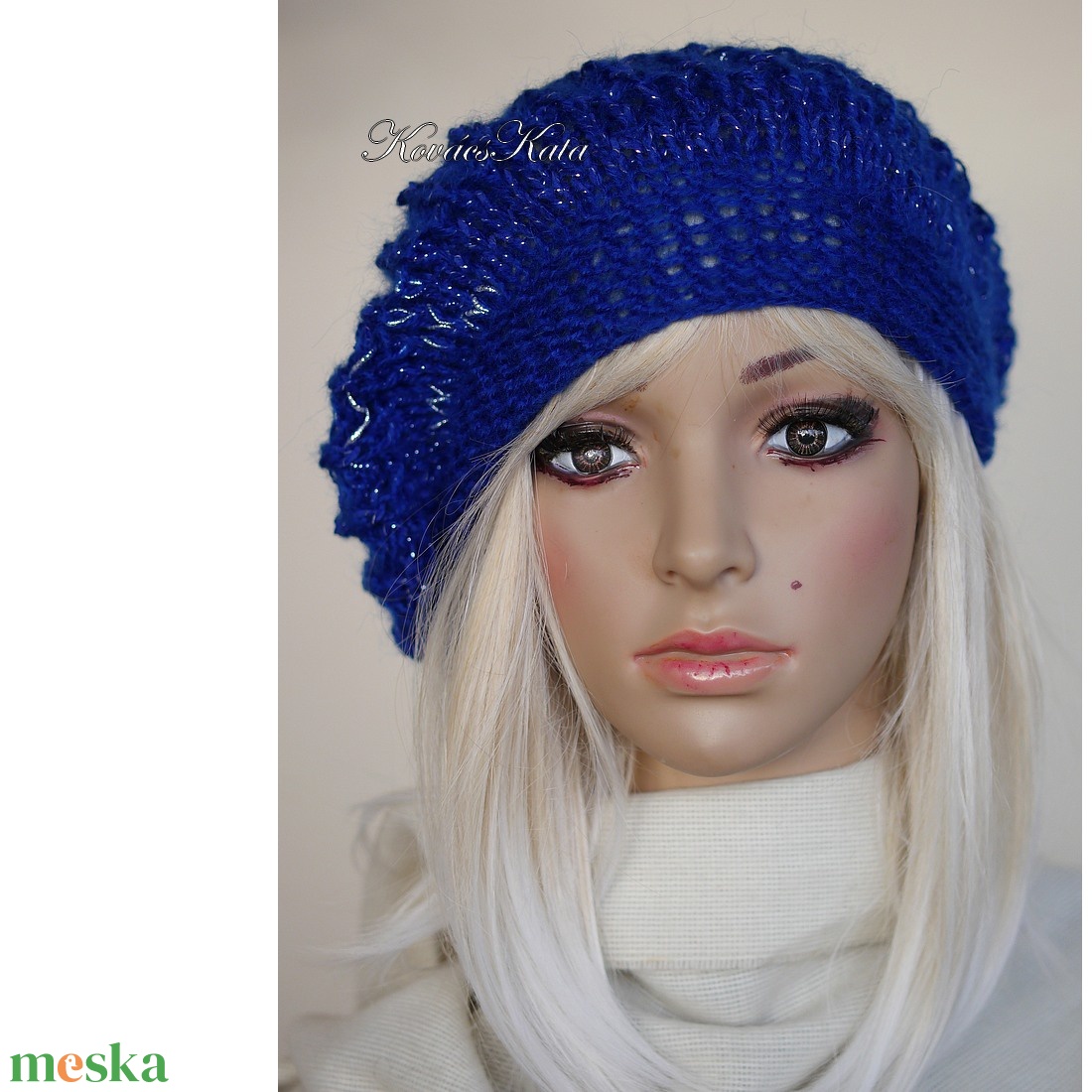 BORBÁLA / királykék - exkluzív kézzel kötött könnyű mohair-lurex sapka - ruha & divat - sál, sapka, kendő - sapka - Meska.hu BORBÁLA / királykék - exkluzív kézzel kötött könnyű mohair-lurex sapka - ruha & divat - sál, sapka, kendő - sapka - Meska.hu