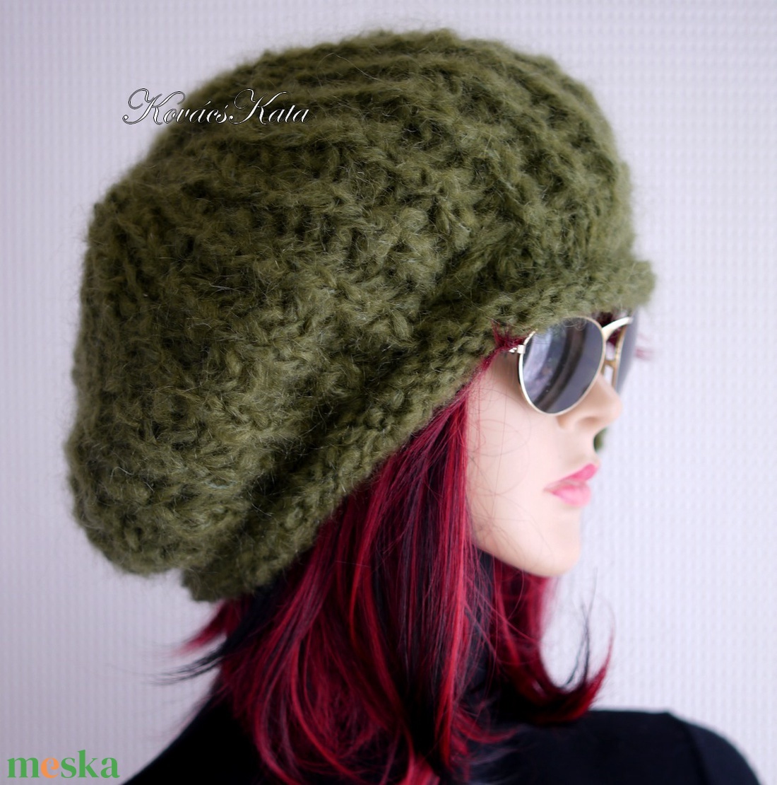 DORA / olív - extravagáns kézzel kötött chunky mohair gomba sapka - ruha & divat - sál, sapka, kendő - sapka - Meska.hu DORA / olív - extravagáns kézzel kötött chunky mohair gomba sapka - ruha & divat - sál, sapka, kendő - sapka - Meska.hu