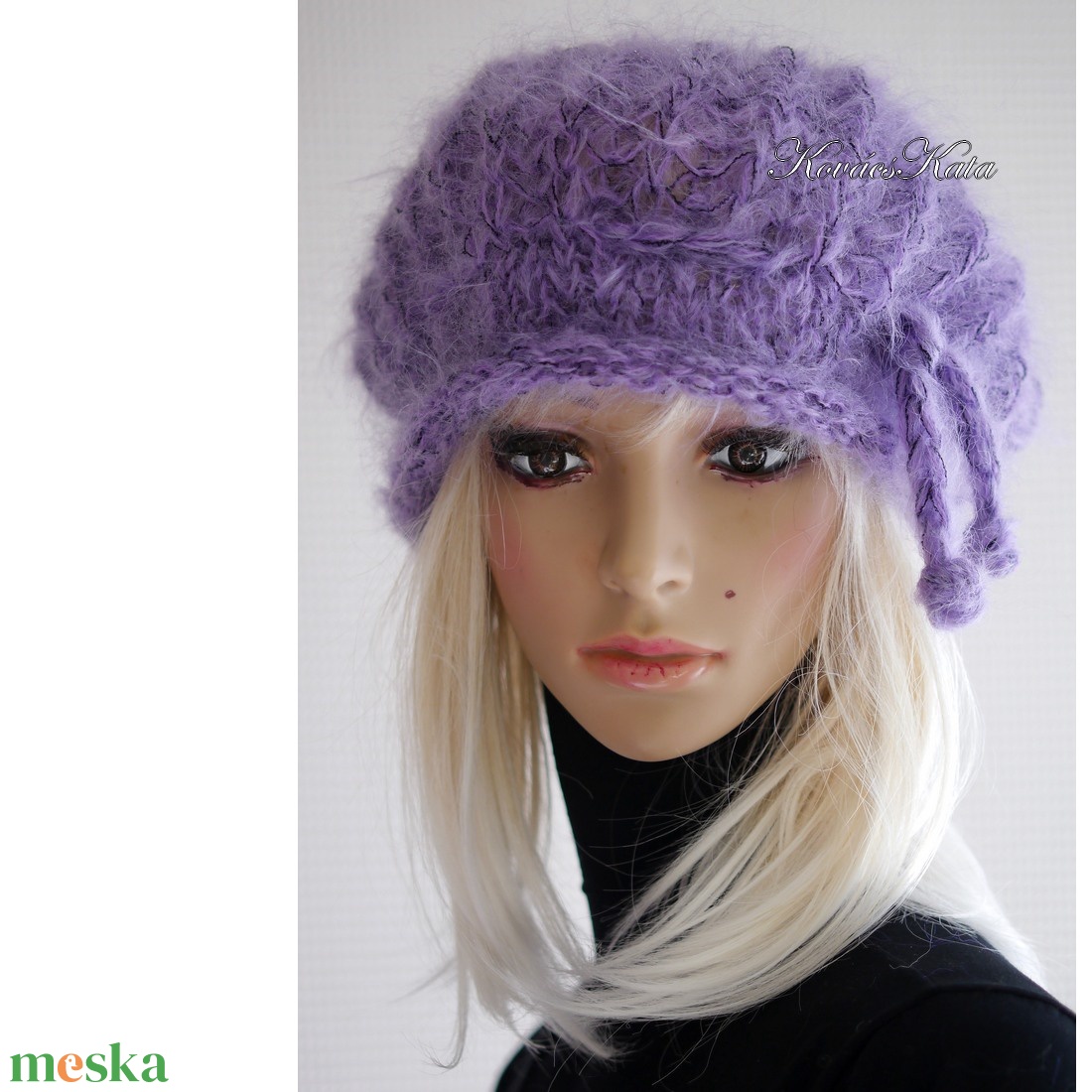 DORA / lila - extravagáns kézzel kötött chunky mohair gomba sapka, barett - ruha & divat - sál, sapka, kendő - sapka - Meska.hu DORA / lila - extravagáns kézzel kötött chunky mohair gomba sapka, barett - ruha & divat - sál, sapka, kendő - sapka - Meska.hu