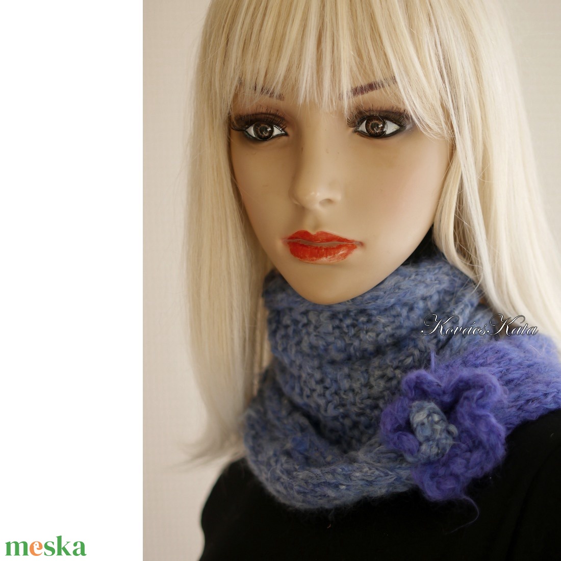 BARKA - kézzel kötött infinity mohair sál fejpánt / kék ombre - ruha & divat - sál, sapka, kendő - sál - Meska.hu BARKA - kézzel kötött infinity mohair sál fejpánt / kék ombre - ruha & divat - sál, sapka, kendő - sál - Meska.hu