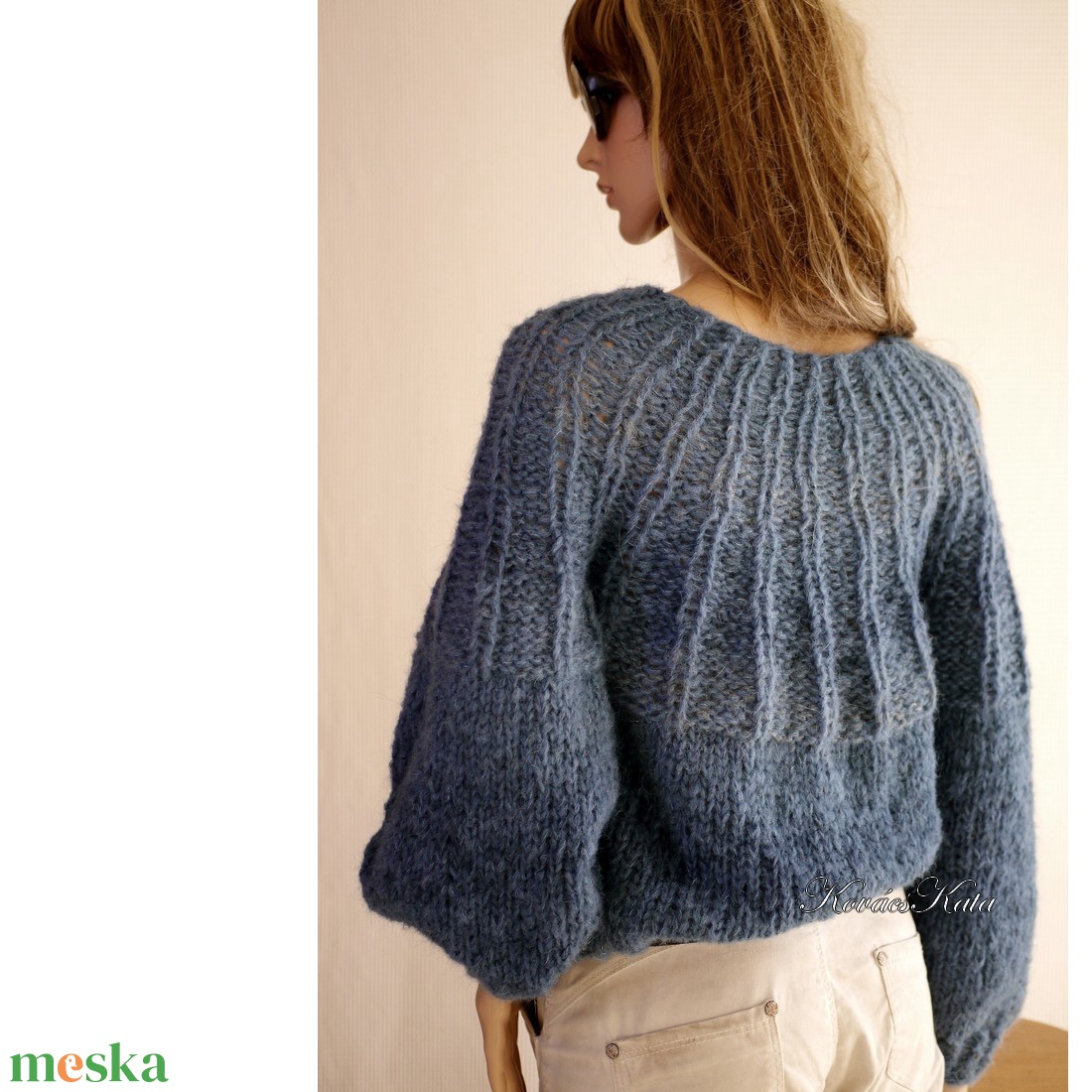 FANNI / kék ombre - exkluzív kézzel kötött alpaka, mohair pulóver - ruha & divat - női ruha - pulóver - Meska.hu FANNI / kék ombre - exkluzív kézzel kötött alpaka, mohair pulóver - ruha & divat - női ruha - pulóver - Meska.hu