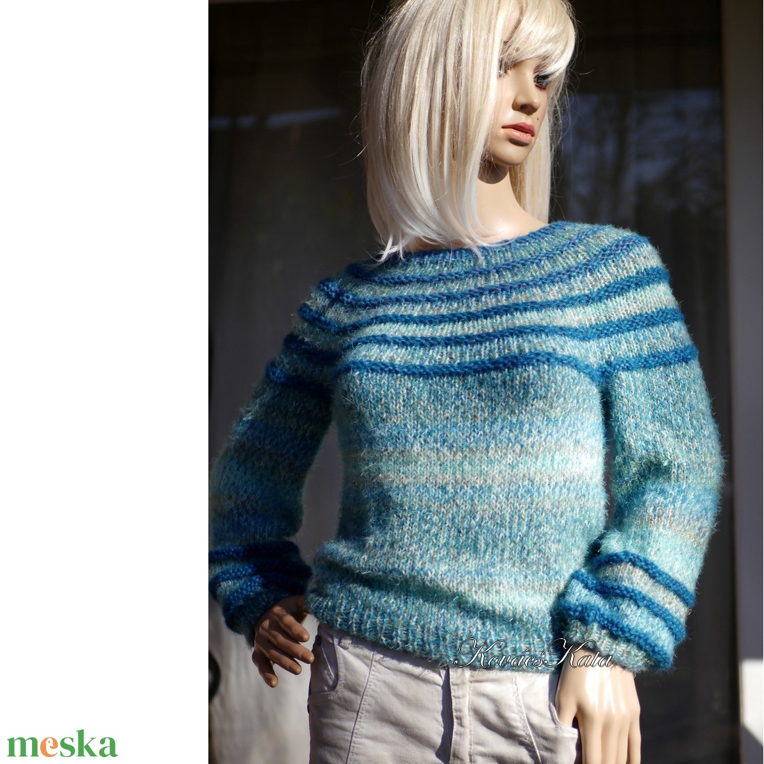 VALERIE - exkluzív kézzel kötött finom gyapjú pulóver  - ruha & divat - női ruha - pulóver & kardigán - Meska.hu