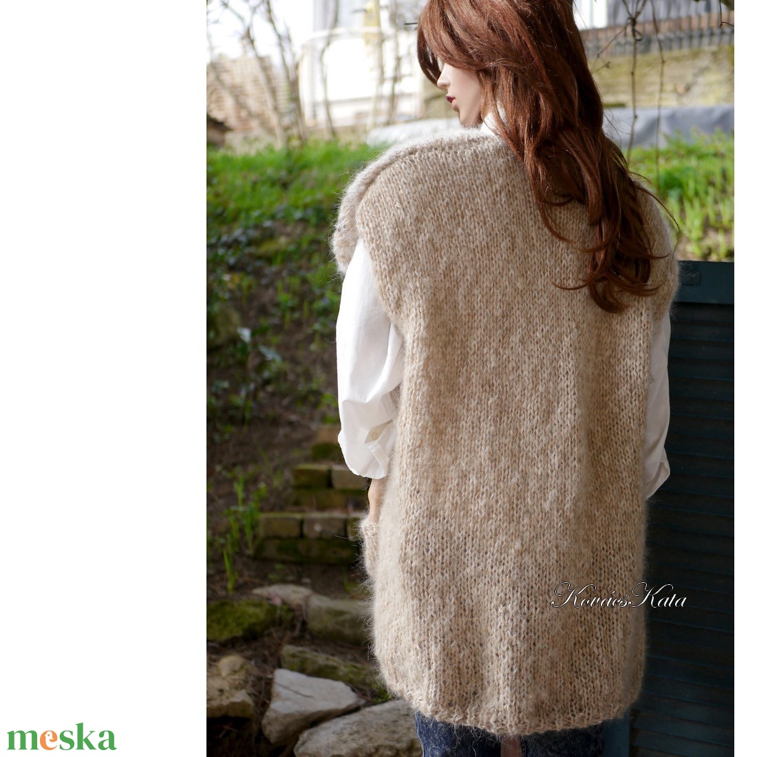 LAURA - trendi kézzel kötött chunky mohair mellény, kardigán - ruha & divat - női ruha - pulóver - Meska.hu LAURA - trendi kézzel kötött chunky mohair mellény, kardigán - ruha & divat - női ruha - pulóver - Meska.hu