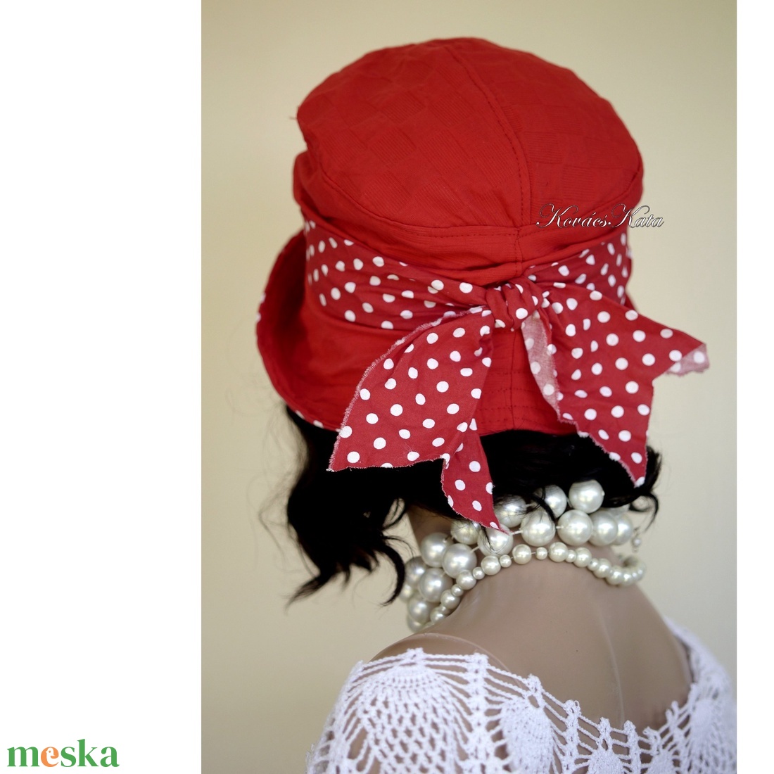 MALINKA - nyári flapper vászon kalap - ruha & divat - sál, sapka, kendő - kalap - Meska.hu