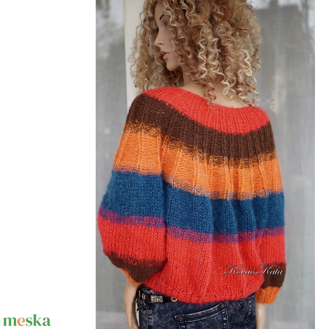 FANNI / fullcolor - bohém kézzel kötött mohair alpaka pulóver  - ruha & divat - női ruha - pulóver - Meska.hu