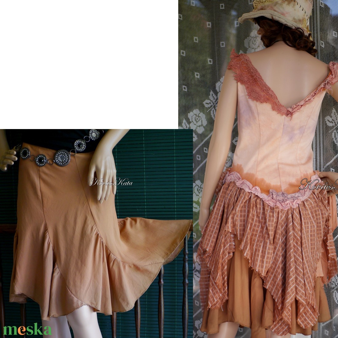 AURÓRA-SZETT - shabby chic korzet-ruha banánszoknyával - ruha & divat - női ruha - ruha - Meska.hu