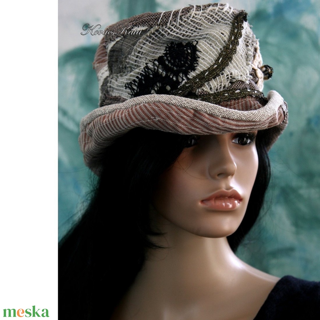 MORGANA cilinder - patchwork kalap - wearable art design - ruha & divat - sál, sapka, kendő - kalap - Meska.hu MORGANA cilinder - patchwork kalap - wearable art design - ruha & divat - sál, sapka, kendő - kalap - Meska.hu
