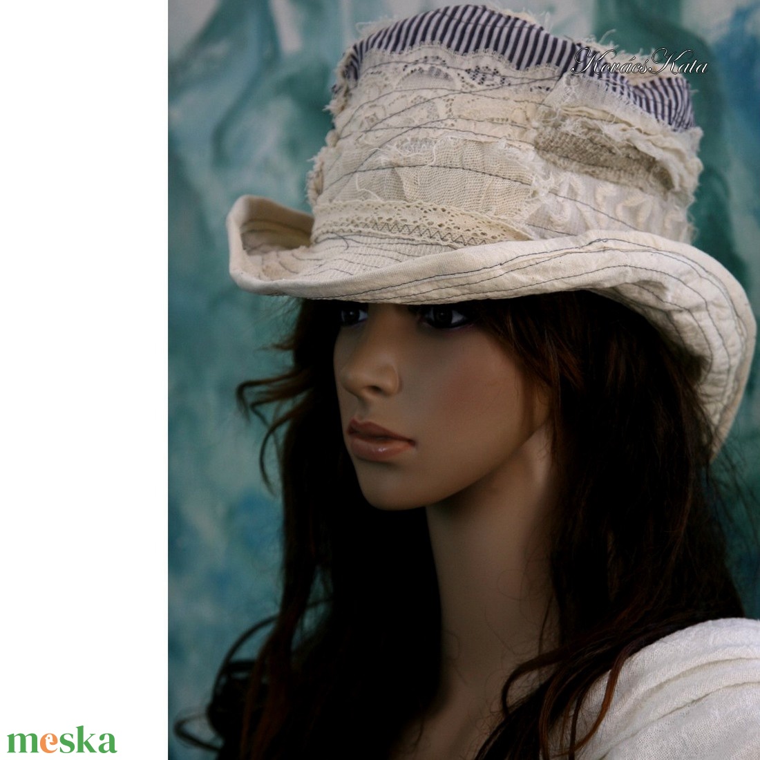 TAMARA - patchwork cilinder , artsy design kalap - ruha & divat - sál, sapka, kendő - kalap - Meska.hu