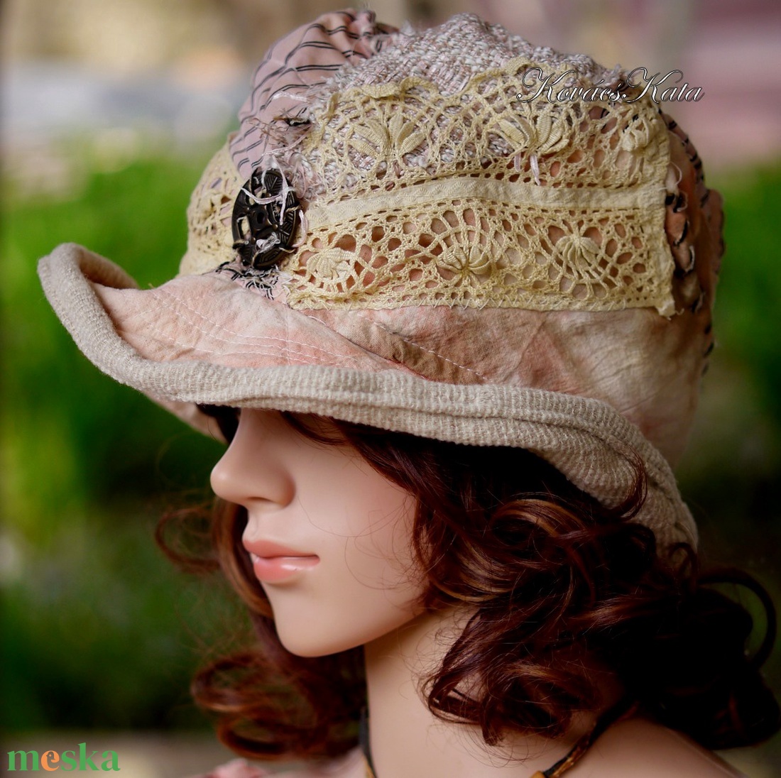 AURÓRA  cilinder - patchwork kalap - wearable art design - ruha & divat - sál, sapka, kendő - kalap - Meska.hu