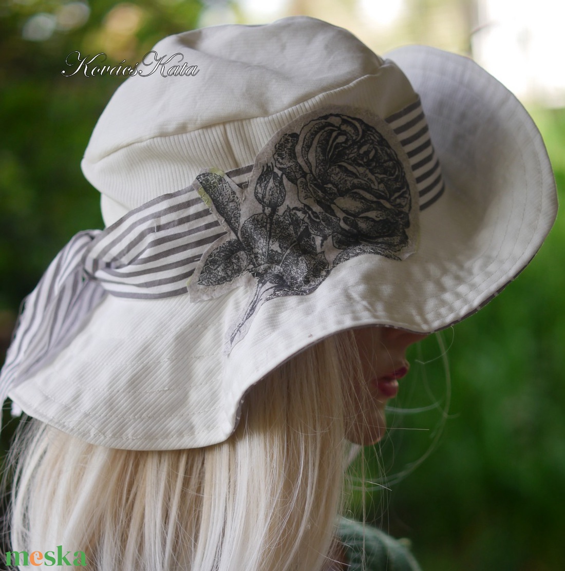 OLGA - nyári vászon design-kalap - ruha & divat - sál, sapka, kendő - kalap - Meska.hu OLGA - nyári vászon design-kalap - ruha & divat - sál, sapka, kendő - kalap - Meska.hu