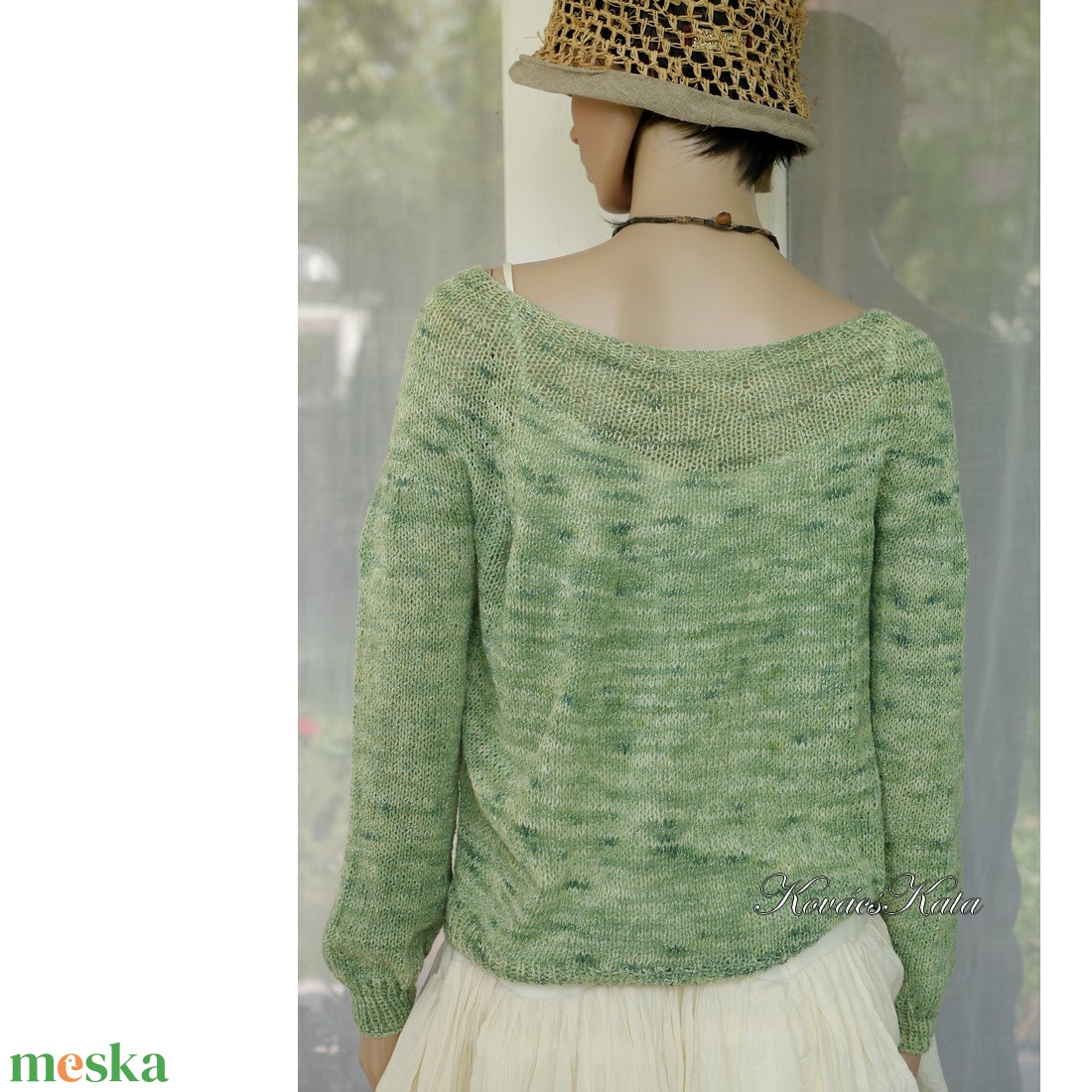 ALMA / softclown - egyedileg festett kasmíros fonalból kézzel kötött pulóver  - ruha & divat - női ruha - pulóver & kardigán - Meska.hu