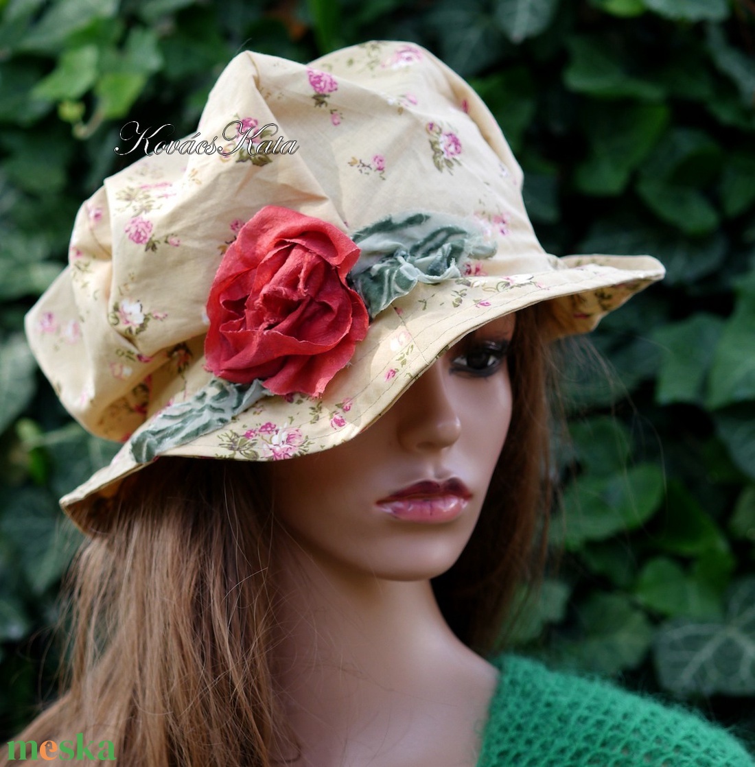 BUCKET - romantikus vászonkalap organza rózsával - ruha & divat - sál, sapka, kendő - kalap - Meska.hu BUCKET - romantikus vászonkalap organza rózsával - ruha & divat - sál, sapka, kendő - kalap - Meska.hu