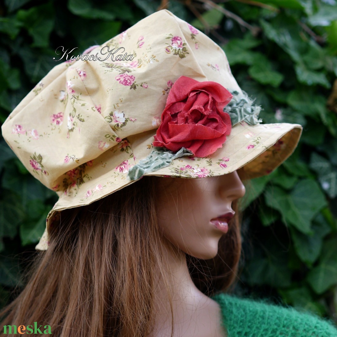 BUCKET - romantikus vászonkalap organza rózsával - ruha & divat - sál, sapka, kendő - kalap - Meska.hu BUCKET - romantikus vászonkalap organza rózsával - ruha & divat - sál, sapka, kendő - kalap - Meska.hu