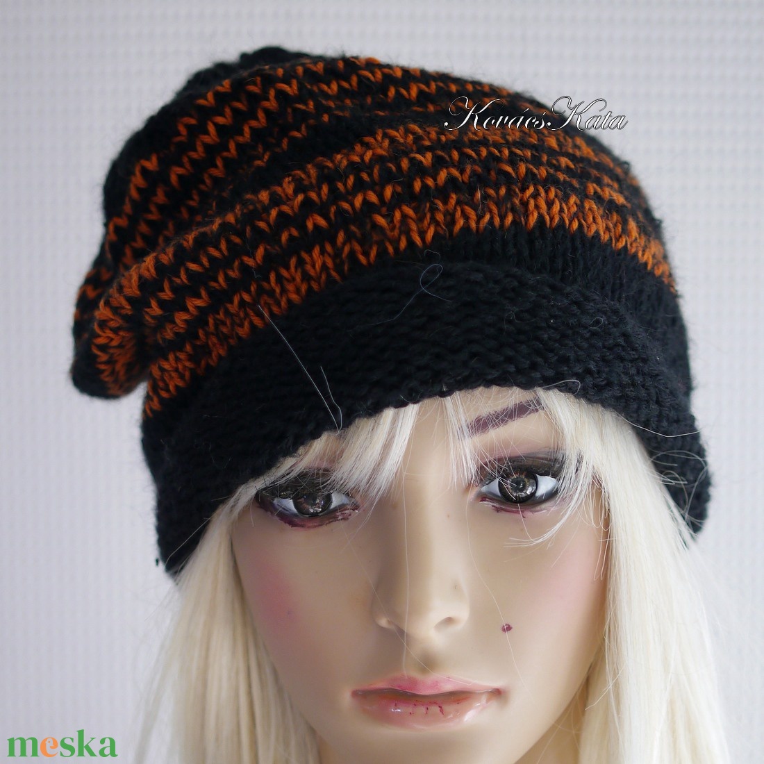 BEANIE LUX / teve - trendi kézzel kötött teveszőr-merinó-kidmohair sapka / fekete+narancs - ruha & divat - sál, sapka, kendő - sapka - Meska.hu BEANIE LUX / teve - trendi kézzel kötött teveszőr-merinó-kidmohair sapka / fekete+narancs - ruha & divat - sál, sapka, kendő - sapka - Meska.hu