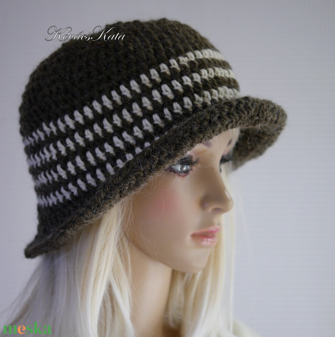 COCO - horgolt flapper gyapjú-akril kalap / kekibarna - ruha & divat - sál, sapka, kendő - kalap - Meska.hu COCO - horgolt flapper gyapjú-akril kalap / kekibarna - ruha & divat - sál, sapka, kendő - kalap - Meska.hu
