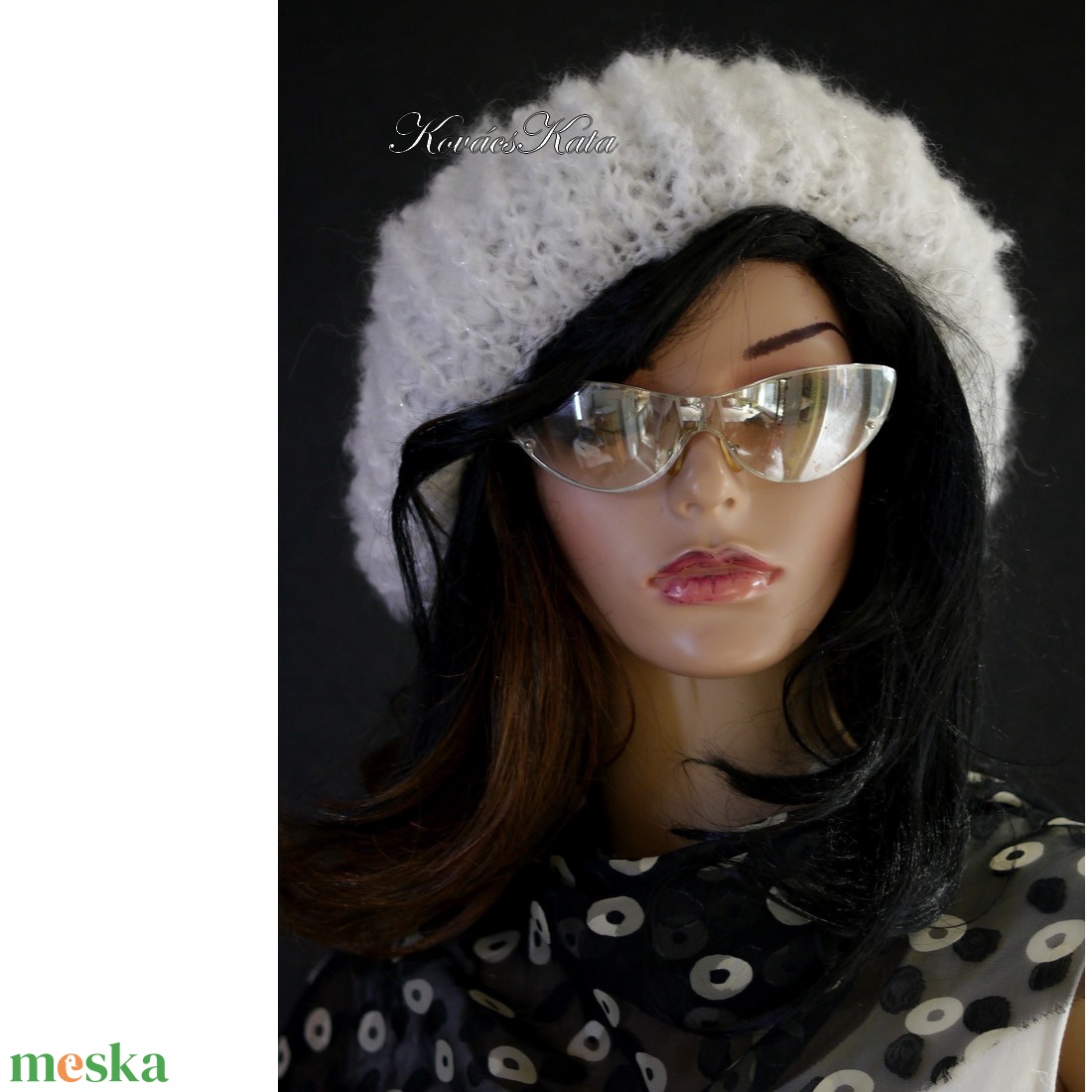 LORCA XL - exkluzív mohair+lurex kézzel kötött sapka, barett / hófehér - ruha & divat - sál, sapka, kendő - sapka - Meska.hu LORCA XL - exkluzív mohair+lurex kézzel kötött sapka, barett / hófehér - ruha & divat - sál, sapka, kendő - sapka - Meska.hu