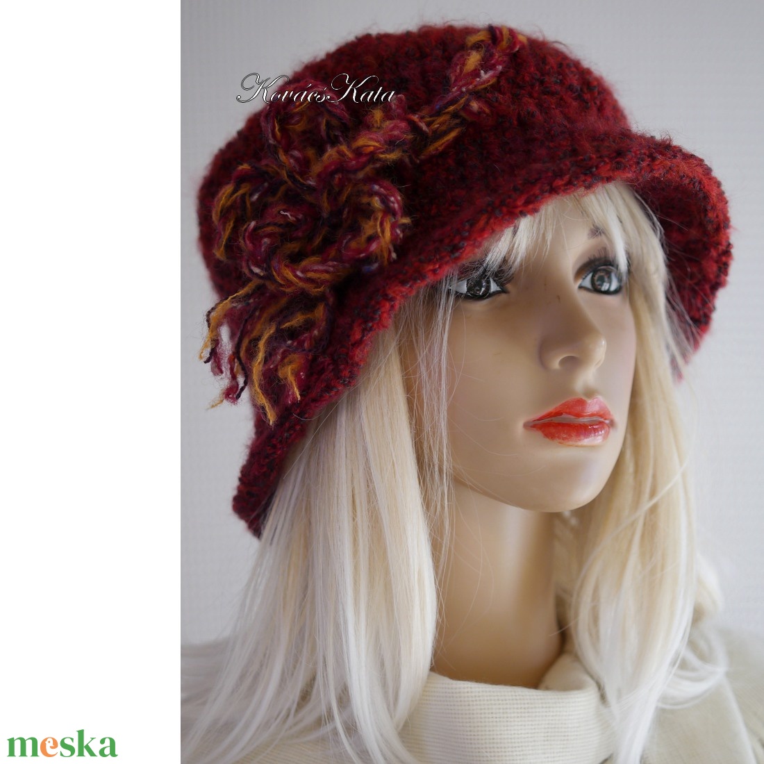 ALPAKA FLAPPER - exkluzív horgolt alpaka-buklé gyapjú kalap / bordó - ruha & divat - sál, sapka, kendő - kalap - Meska.hu ALPAKA FLAPPER - exkluzív horgolt alpaka-buklé gyapjú kalap / bordó - ruha & divat - sál, sapka, kendő - kalap - Meska.hu