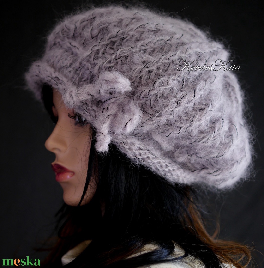 DORA / szederhab - extravagáns kézzel kötött chunky mohair gomba sapka, barett - ruha & divat - sál, sapka, kendő - sapka - Meska.hu DORA / szederhab - extravagáns kézzel kötött chunky mohair gomba sapka, barett - ruha & divat - sál, sapka, kendő - sapka - Meska.hu