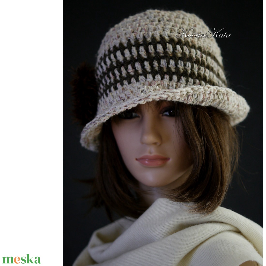 COCO / tweed - horgolt gyapjú-pamut flapper kalap / bézs, barna - ruha & divat - sál, sapka, kendő - kalap - Meska.hu COCO / tweed - horgolt gyapjú-pamut flapper kalap / bézs, barna - ruha & divat - sál, sapka, kendő - kalap - Meska.hu