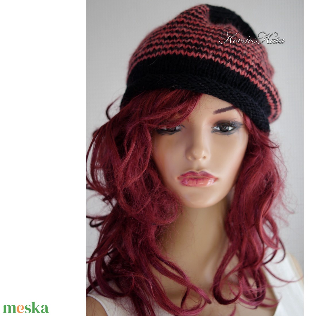 BEANIE LUX - trendi kézzel kötött angora-merinó sapka / fekete+rózsa - ruha & divat - sál, sapka, kendő - sapka - Meska.hu BEANIE LUX - trendi kézzel kötött angora-merinó sapka / fekete+rózsa - ruha & divat - sál, sapka, kendő - sapka - Meska.hu