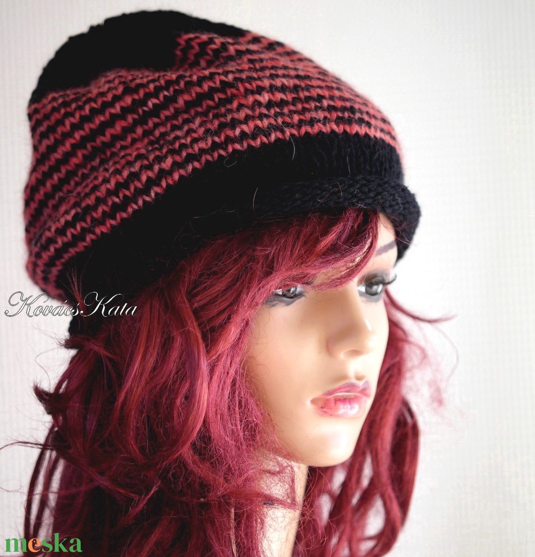 BEANIE LUX - trendi kézzel kötött angora-merinó sapka / fekete+rózsa - ruha & divat - sál, sapka, kendő - sapka - Meska.hu BEANIE LUX - trendi kézzel kötött angora-merinó sapka / fekete+rózsa - ruha & divat - sál, sapka, kendő - sapka - Meska.hu