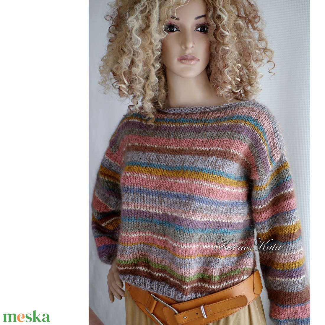 KALEIDOSZKÓP / lux - exkluzív kézzel kötött angora kidmohair pulóver - ruha & divat - női ruha - pulóver - Meska.hu