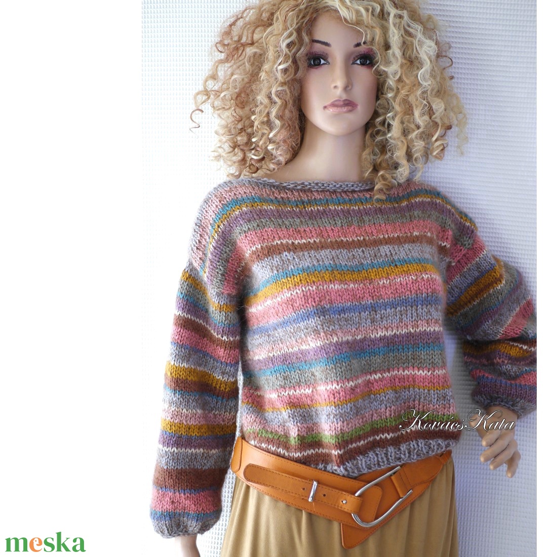 KALEIDOSZKÓP / lux - exkluzív kézzel kötött angora kidmohair pulóver - ruha & divat - női ruha - pulóver - Meska.hu