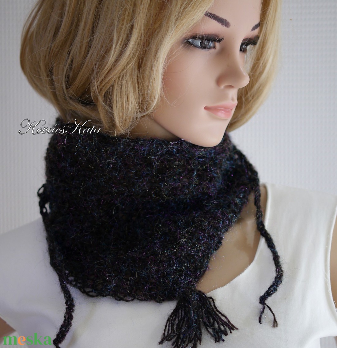 ROXY / glamour - kézzel kötött design mohair sálkendő  - ruha & divat - sál, sapka, kendő - sál - Meska.hu