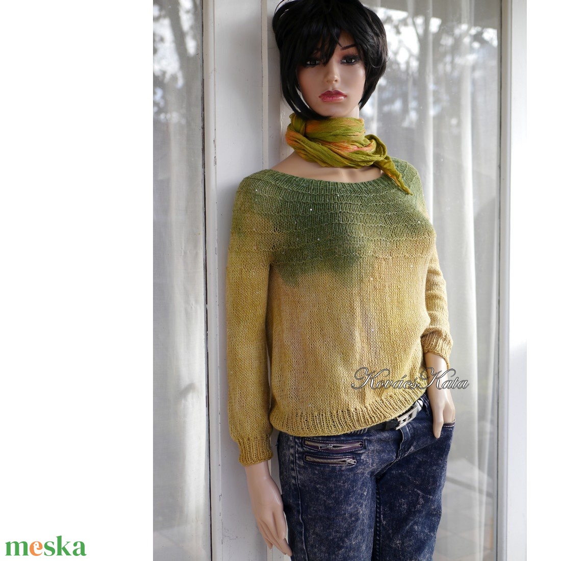 FATIME DYED - egyedi festésű kézzel kötött selyem-merinó artsy pulóver / mustár - ruha & divat - női ruha - pulóver - Meska.hu FATIME DYED - egyedi festésű kézzel kötött selyem-merinó artsy pulóver / mustár - ruha & divat - női ruha - pulóver - Meska.hu