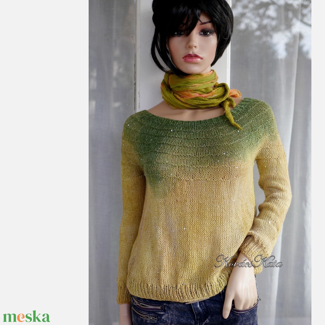 FATIME DYED - egyedi festésű kézzel kötött selyem-merinó artsy pulóver / mustár - ruha & divat - női ruha - pulóver - Meska.hu FATIME DYED - egyedi festésű kézzel kötött selyem-merinó artsy pulóver / mustár - ruha & divat - női ruha - pulóver - Meska.hu