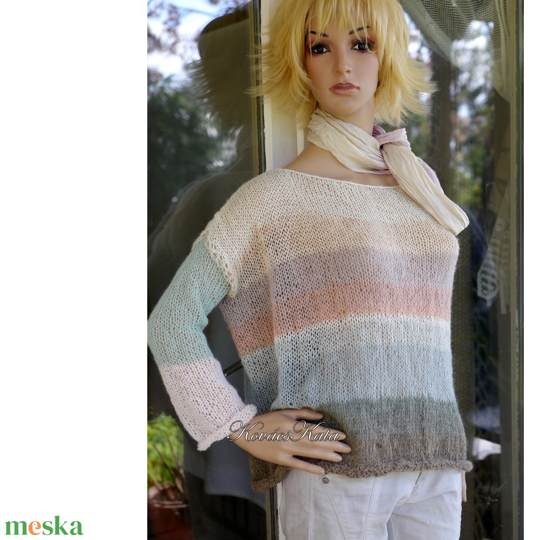 MOHAIR DREAM / fresh - kézzel kötött túlméretes finom mohair pulóver - ruha & divat - női ruha - pulóver - Meska.hu MOHAIR DREAM / fresh - kézzel kötött túlméretes finom mohair pulóver - ruha & divat - női ruha - pulóver - Meska.hu