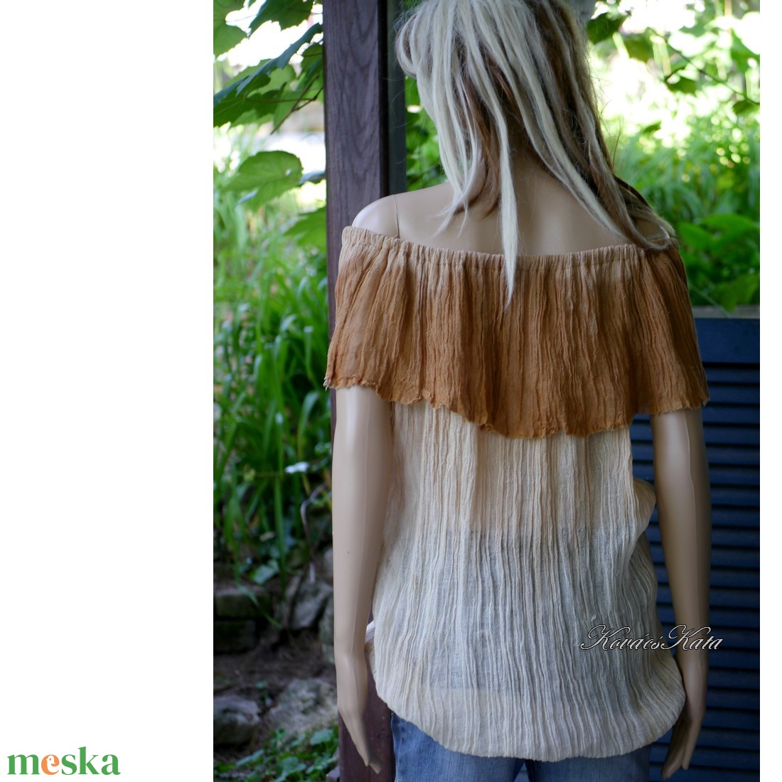 LENGÉZ TUNIKA - bohém batikolt hosszított felső - ruha & divat - női ruha - tunika - Meska.hu