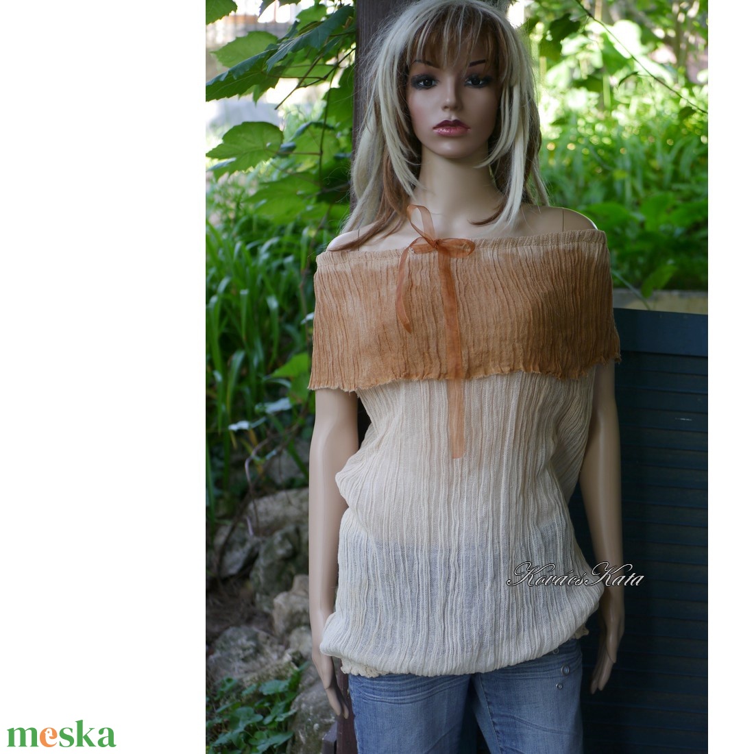 LENGÉZ TUNIKA - bohém batikolt hosszított felső - ruha & divat - női ruha - tunika - Meska.hu