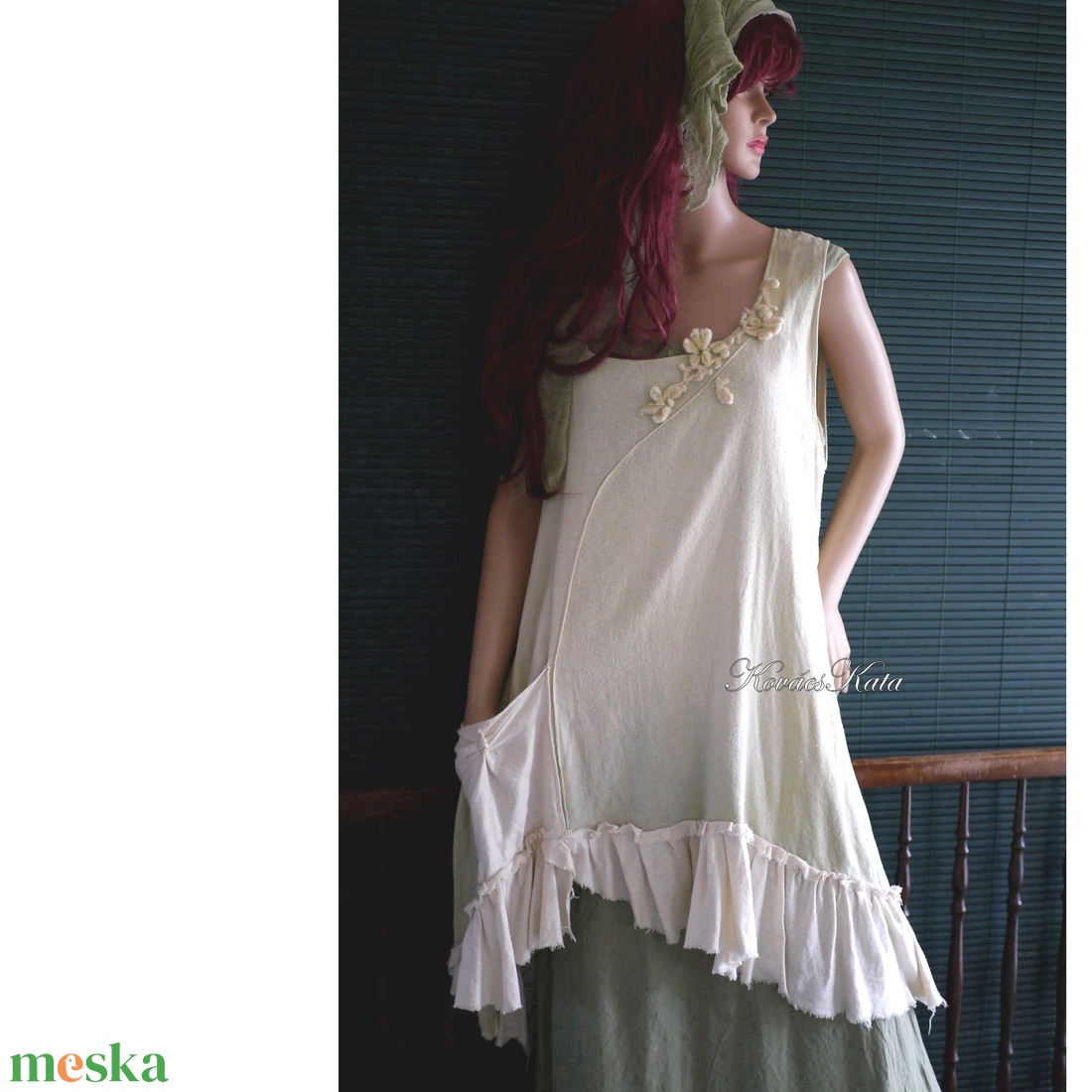 ILMA - burett-selyem tunika, shabby chic kötényruha - ruha & divat - női ruha - tunika - Meska.hu ILMA - burett-selyem tunika, shabby chic kötényruha - ruha & divat - női ruha - tunika - Meska.hu