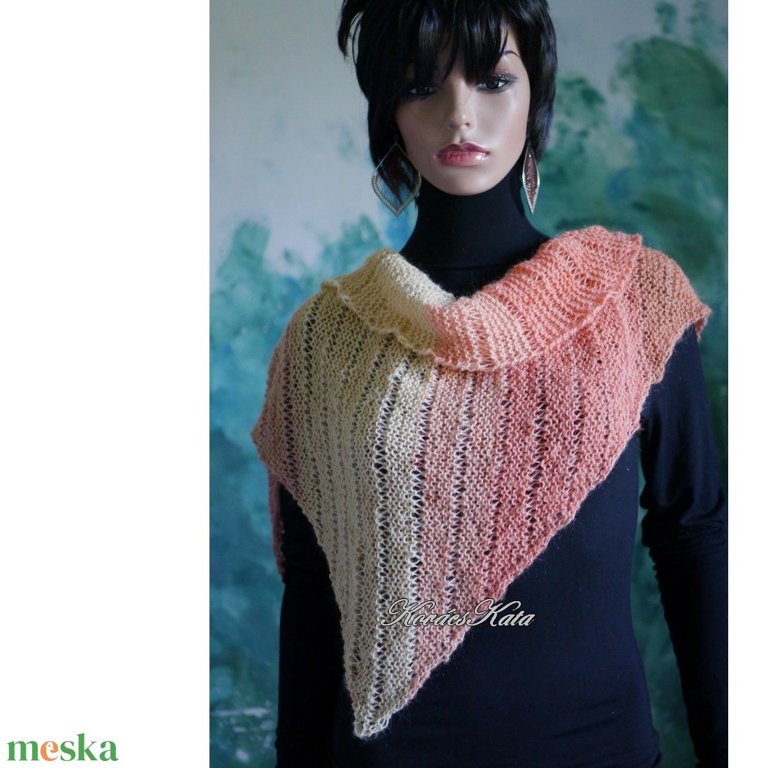 MOHAIR DREAM KENDŐ / citrus - kézzel kötött színátmenetes vállkendő - ruha & divat - sál, sapka, kendő - vállkendő - Meska.hu