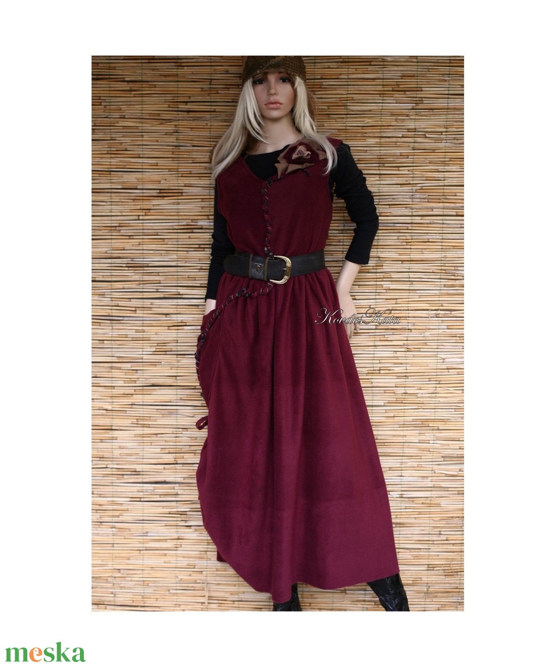 BÍBORKA - college-style polár flapper ruha, kötényruha - ruha & divat - női ruha - ruha - Meska.hu