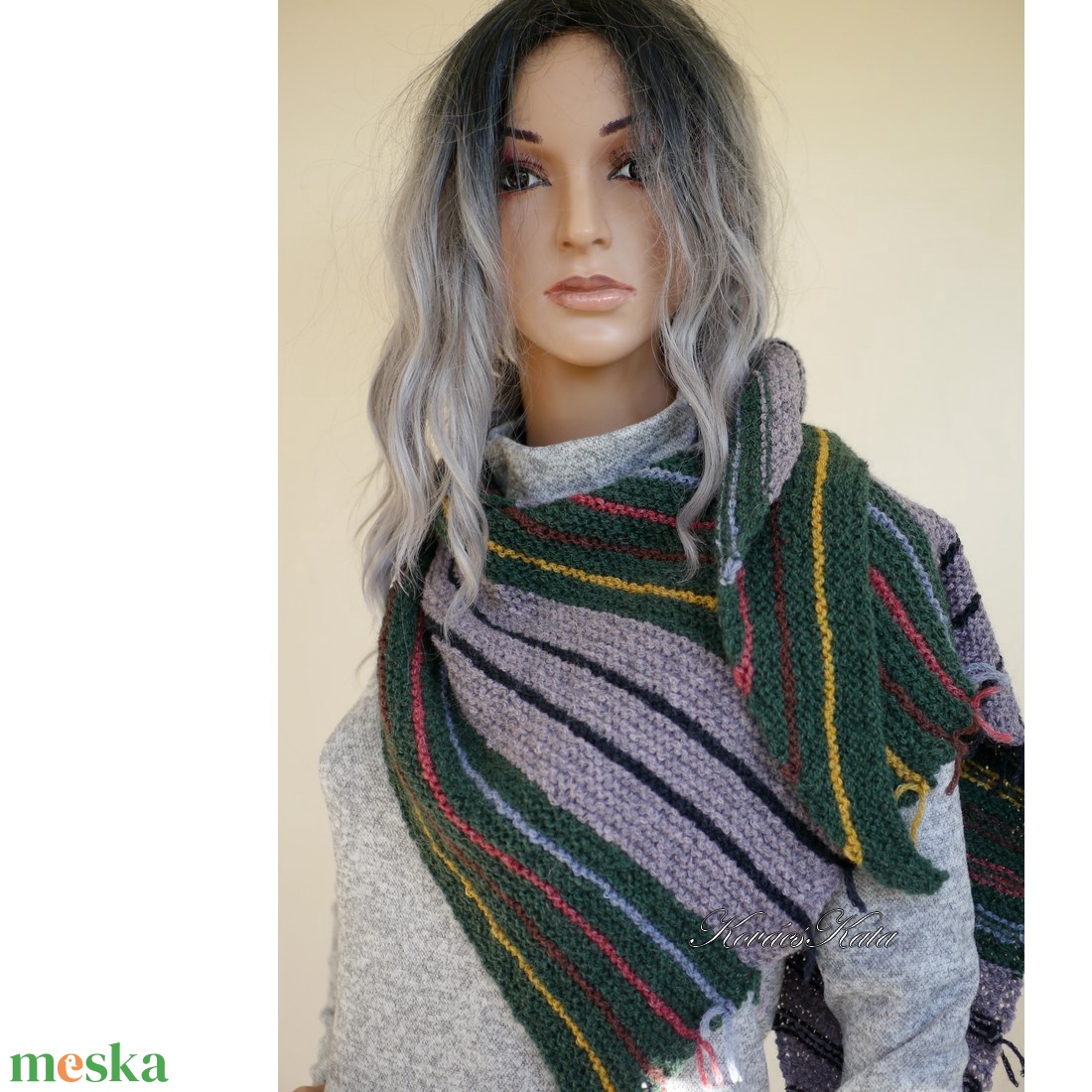 SKY KENDŐ / forest - kézzel kötött exkluzív alpaka vállkendő, sálkendő - ruha & divat - sál, sapka, kendő - vállkendő - Meska.hu