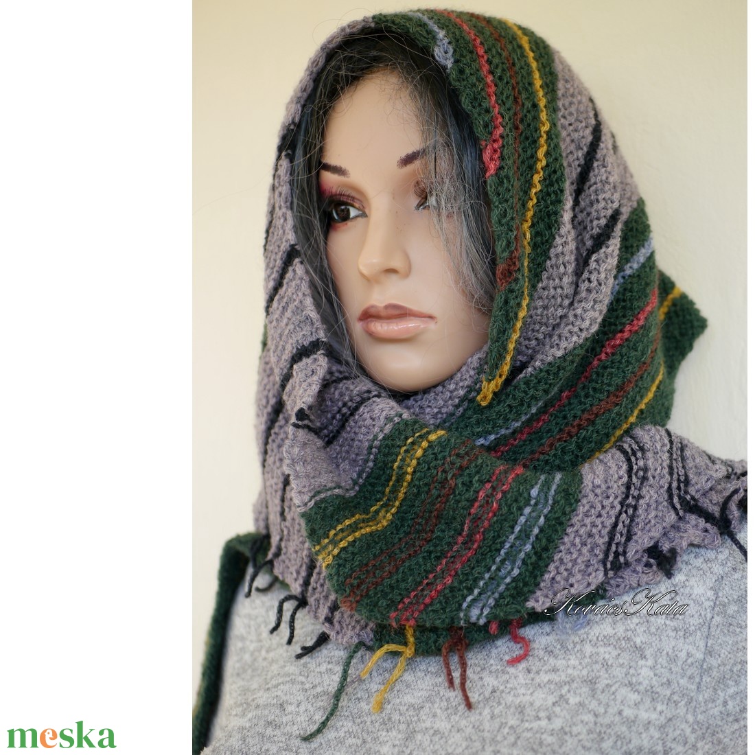 SKY KENDŐ / forest - kézzel kötött exkluzív alpaka vállkendő, sálkendő - ruha & divat - sál, sapka, kendő - vállkendő - Meska.hu