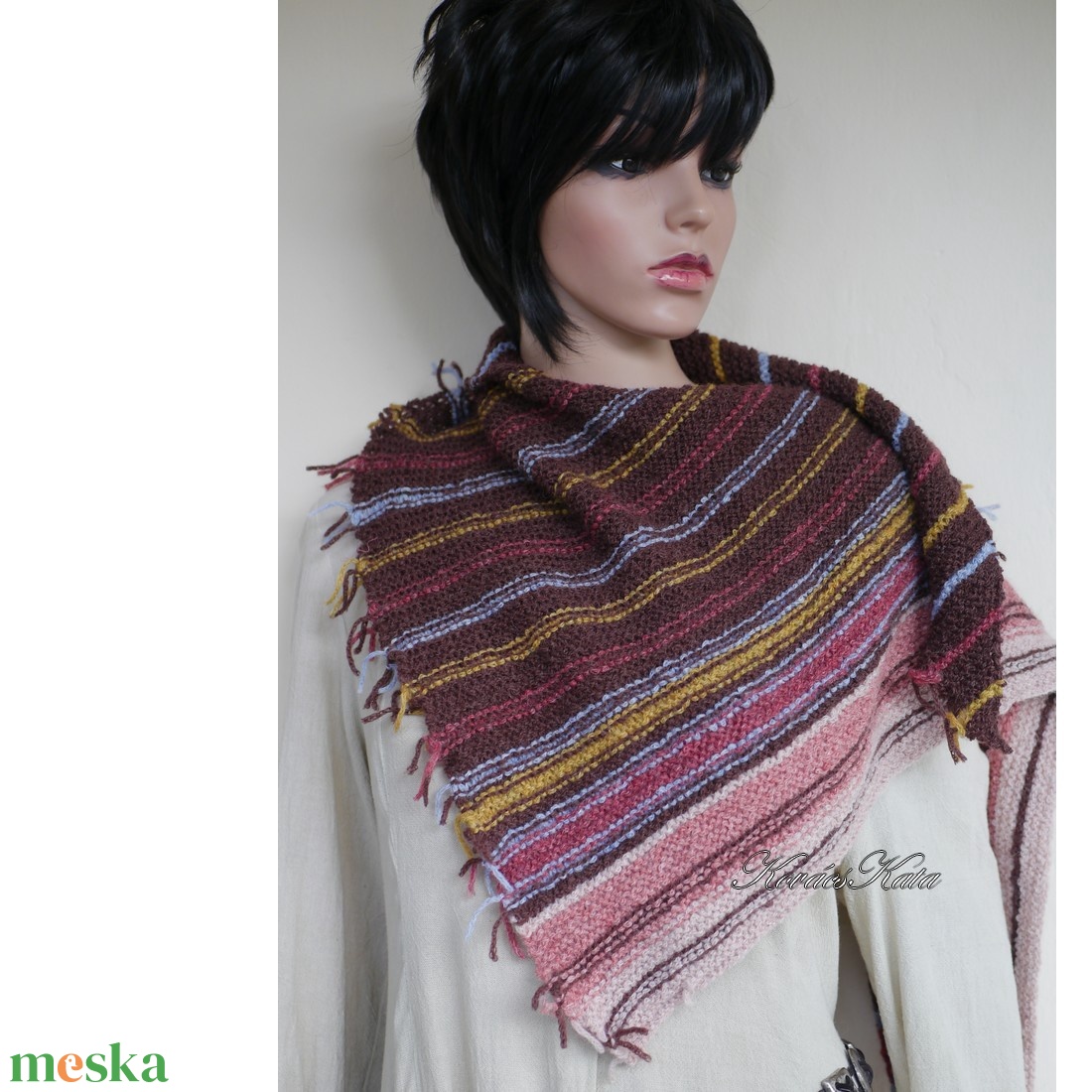 SKY KENDŐ / melankólia  - kézzel kötött exkluzív alpaka vállkendő, sálkendő - ruha & divat - sál, sapka, kendő - vállkendő - Meska.hu