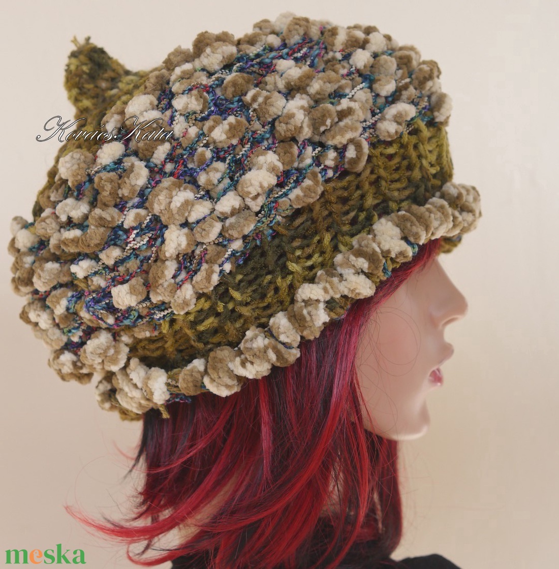 LUCA-SAPI / olív - bohém kézzel kötött gyapjú sapka - ruha & divat - sál, sapka, kendő - sapka - Meska.hu LUCA-SAPI / olív - bohém kézzel kötött gyapjú sapka - ruha & divat - sál, sapka, kendő - sapka - Meska.hu