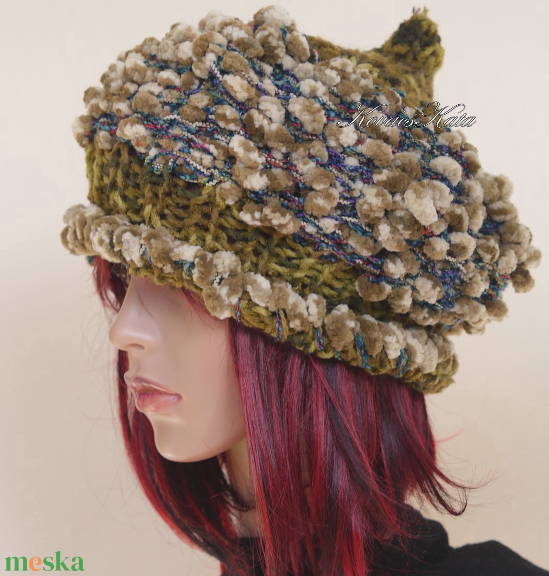 LUCA-SAPI / olív - bohém kézzel kötött gyapjú sapka - ruha & divat - sál, sapka, kendő - sapka - Meska.hu LUCA-SAPI / olív - bohém kézzel kötött gyapjú sapka - ruha & divat - sál, sapka, kendő - sapka - Meska.hu