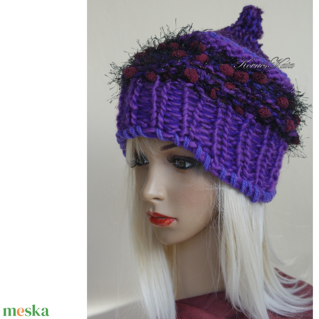 LUCA-SAPI / ibolya - bohém kézzel kötött design gyapjú sapka - ruha & divat - sál, sapka, kendő - sapka - Meska.hu LUCA-SAPI / ibolya - bohém kézzel kötött design gyapjú sapka - ruha & divat - sál, sapka, kendő - sapka - Meska.hu