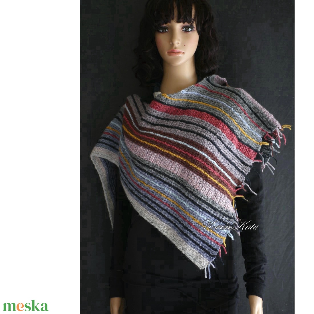 SKY KENDŐ / peru - kézzel kötött exkluzív alpaka vállkendő, sálkendő - ruha & divat - sál, sapka, kendő - vállkendő - Meska.hu