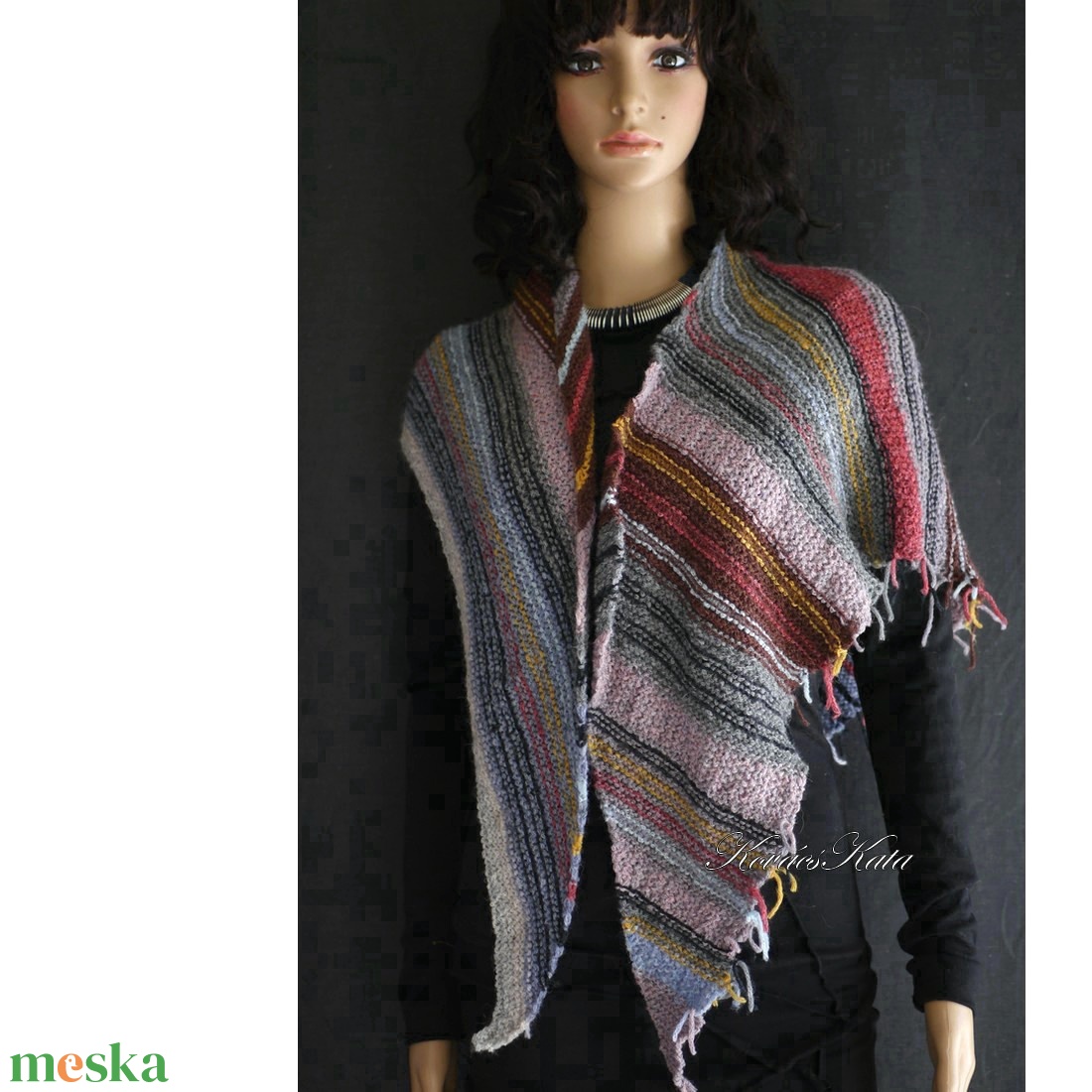 SKY KENDŐ / peru - kézzel kötött exkluzív alpaka vállkendő, sálkendő - ruha & divat - sál, sapka, kendő - vállkendő - Meska.hu