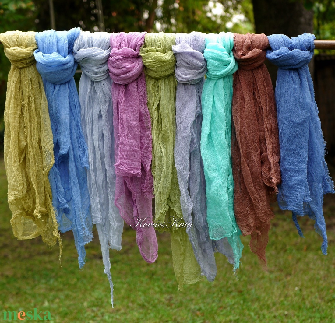 MULL-KENDŐ / darkrose - batikolt géz sál - ruha & divat - sál, sapka, kendő - sál - Meska.hu