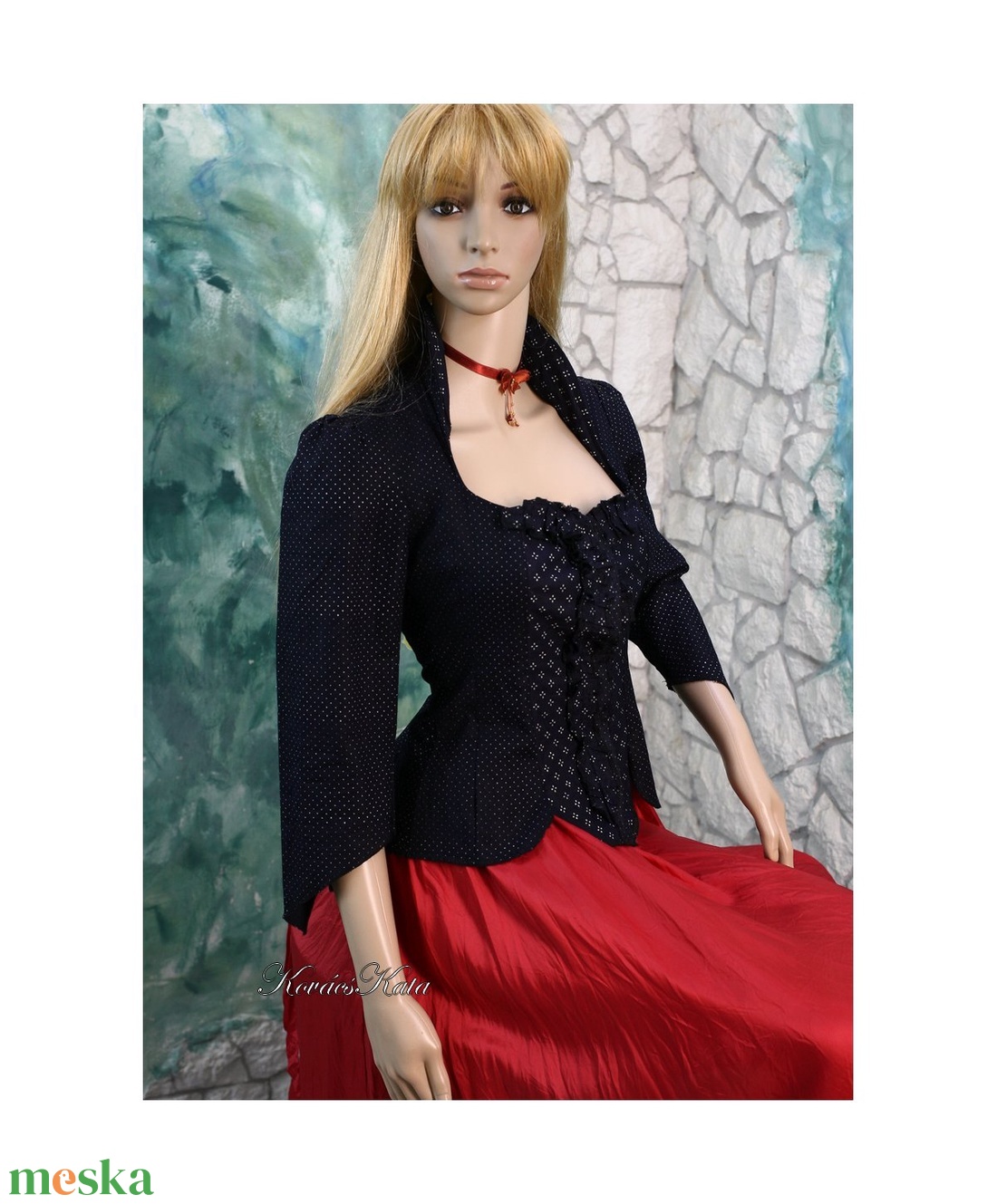 DIANA - vintage kékfestő kabátka  - ruha & divat - női ruha - blézer & kosztüm - Meska.hu