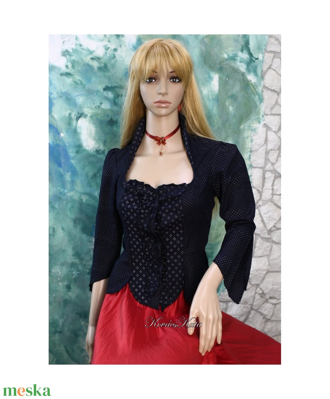 DIANA - vintage kékfestő kabátka  - ruha & divat - női ruha - blézer & kosztüm - Meska.hu